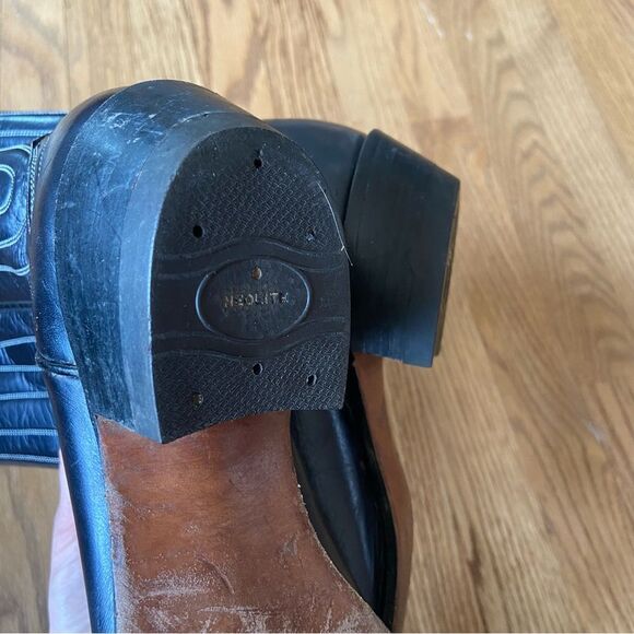 VINTAGE JUSTIN 1879 FORT WORTH TEXAS BLACK COWBOY BOOTS SIZE 7 1/2 main image 11